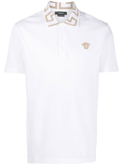 VERSACE GRECA COTTON POLO SHIRT - MEN'S - COTTON/POLYESTER/VISCOSE