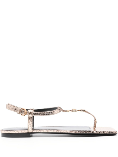 Versace Medusa '95 Leather Sandals In Gold