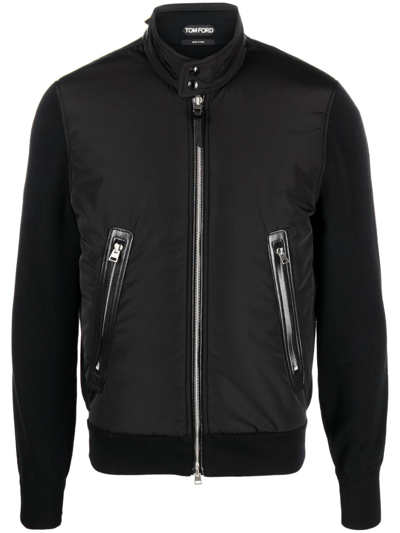 Tom Ford Zip-up Bomber Jacket In Nero