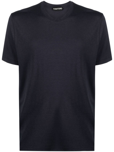 Tom Ford Cut And Sewn Crew Neck T-shirt In Blue