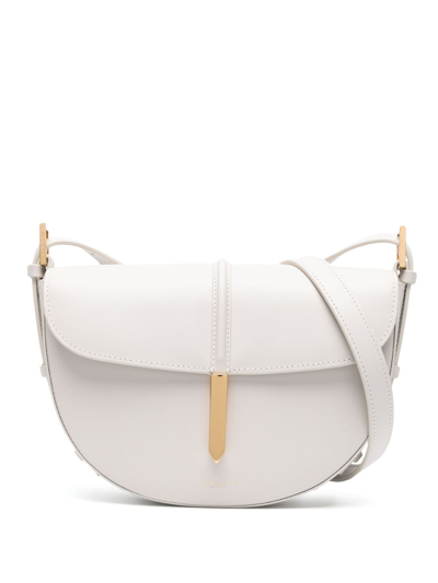 Demellier Tokyo Saddle Smooth Leather Bag In White