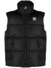 PALM ANGELS BLACK MONOGRAM SKI GILET