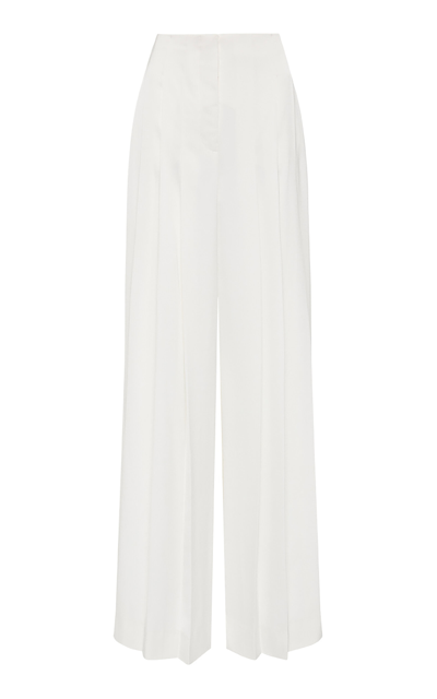 Aje Estrade Pleated Wide-leg Pants In White