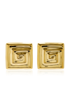 LOUIS ABEL UZU SQUARE 18K YELLOW GOLD VERMEIL EARRINGS