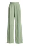 OSCAR DE LA RENTA HIGH-RISE SILK GEORGETTE WIDE-LEG PANTS