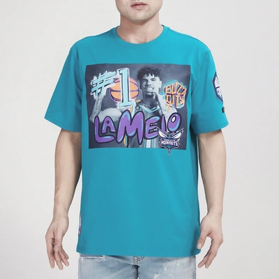 Pro Standard Mens Lamelo Ball  Hornets Yearbook T-shirt In Teal