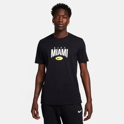 Nike Mens  Nsw Short Sleeve City T-shirt Miami In Black