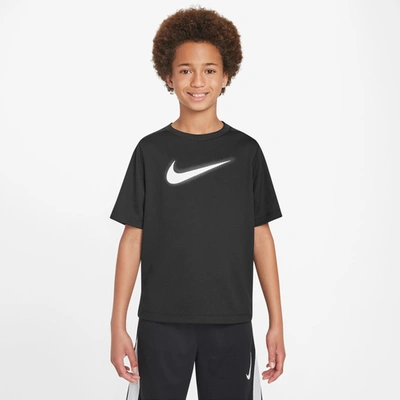 Nike Kids' Boys  Dri-fit Multi + Short Sleeve Gx Top In Black/white