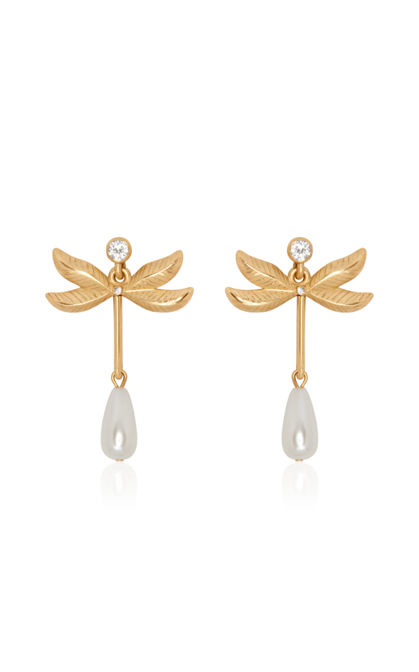 Oscar de la Renta Cloudy floral-motif stud earrings - Gold
