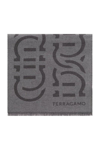 Ferragamo Salvatore  Logo Jacquard Frayed In Multi