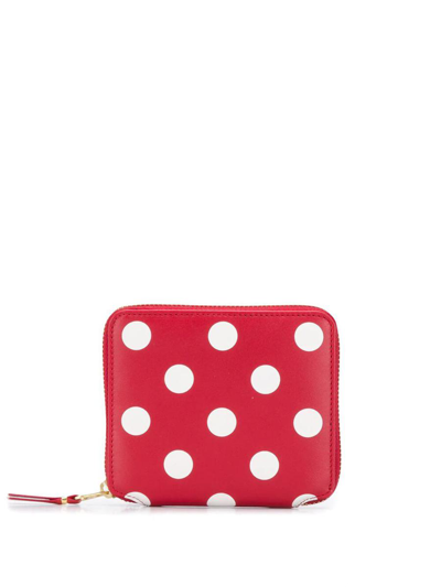Comme Des Garçons Dot Leather Wallet Accessories In Red
