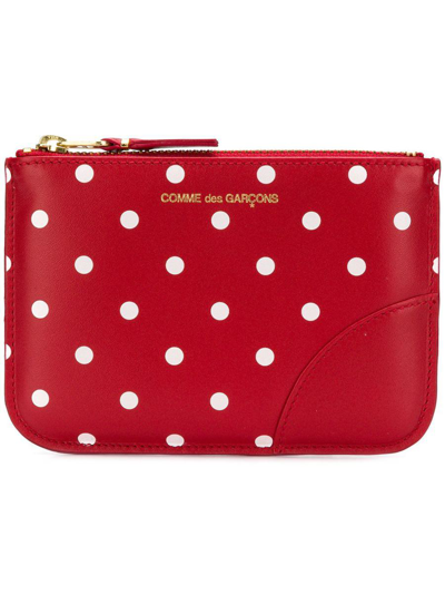 Comme Des Garçons Dot Leather Wallet Accessories In Red