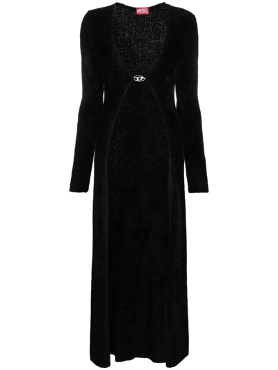 Diesel Carol Logo-plaque Cardigan In Xx Black