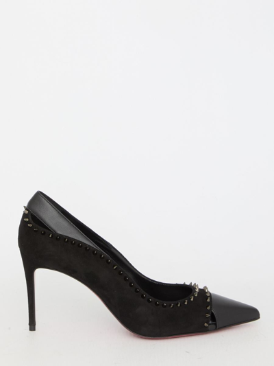 Christian Louboutin Duvette Spike Red Sole Pumps In Black