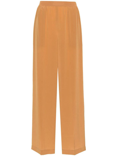 Joseph Silk Wide-leg Trousers In Yellow & Orange