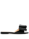 Mach&mach Le Cadeau Crystal-embellished Leather Slides In Black