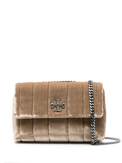 Tory Burch Kira Velvet Small Convertible Shoulder Bag Bags In Brown