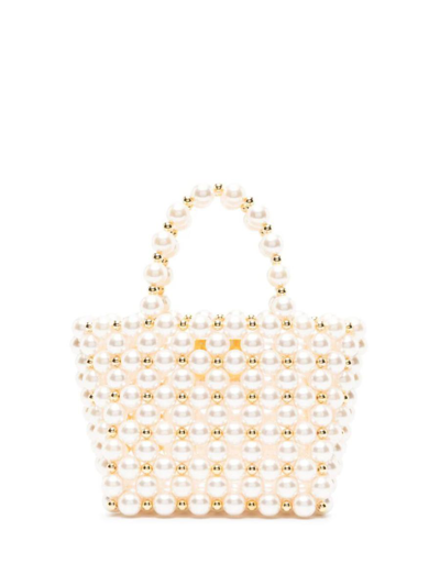Vanina Les Reveries Faux-pearl Bag In White