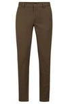 Hugo Boss Slim-fit Chinos In A Melange Stretch-cotton Blend In Light Green