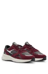 Hugo Boss Mixed-material Sneakers With Suede And Mesh In Light Red