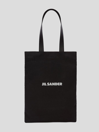 Jil Sander Shopping Bag In Nero