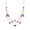Ross-simons Amethyst Bead Station Necklace In 18kt Gold Over Sterling In Multi