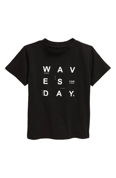 Tiny Tribe Kids' Waves For Days Graphic T-shirt In Black