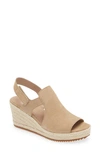 Eileen Fisher Wilda Suede Slingback Wedge Espadrilles In Ecru