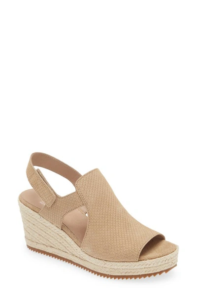 Eileen Fisher Wilda Suede Slingback Wedge Espadrilles In Ecru