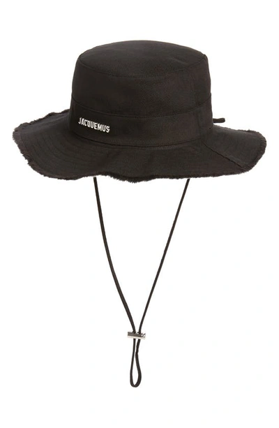 Jacquemus Le Bob Artichaut Cotton Twill Bucket Hat In Black