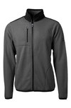 Cutter & Buck Fleece Jacket In Elemental Grey/ Black