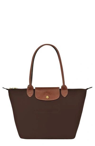 Longchamp Medium Le Pliage Nylon Shoulder Tote In Ebony