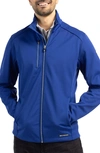 Cutter & Buck Evoke Eco Softshell Recycled Full Zip Mens Jacket In Tour Blue
