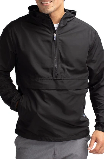 Cutter & Buck Cutter Buck Charter Eco Knit Recycled Mens Anorak Jacket In Black
