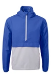 Cutter & Buck Cutter Buck Charter Eco Knit Recycled Mens Anorak Jacket In Tour Blue,polished