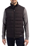 Cutter & Buck Evoke Water & Wind Resistant Full Zip Recycled Polyester Puffer Vest In Black