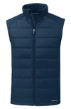 Cutter & Buck Evoke Hybrid Softshell Recycled Mens Full Zip Vest In Blue