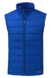 Cutter & Buck Evoke Water & Wind Resistant Full Zip Recycled Polyester Puffer Vest In Tour Blue