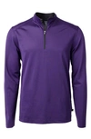 Cutter & Buck Virtue Piqué Quarter Zip Pullover In College Purple/ Black