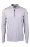 Cutter & Buck Cutter Buck Virtue Eco Pique Micro Stripe Recycled Mens Big & Tall Quarter Zip Jacket In Polished,white