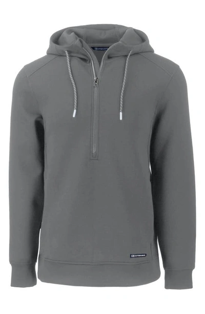 Cutter & Buck Roam Interlock Half Zip Hoodie In Elemental Grey