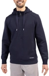 Cutter & Buck Roam Interlock Half Zip Hoodie In Navy Blue