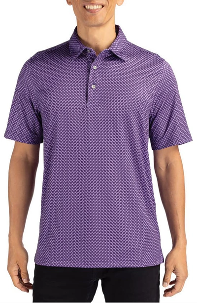 Cutter & Buck Geo Pattern Performance Polo In College Purple