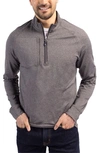 Cutter & Buck Adapt Eco Knit Heather Mens Quarter Zip Pullover In Gray