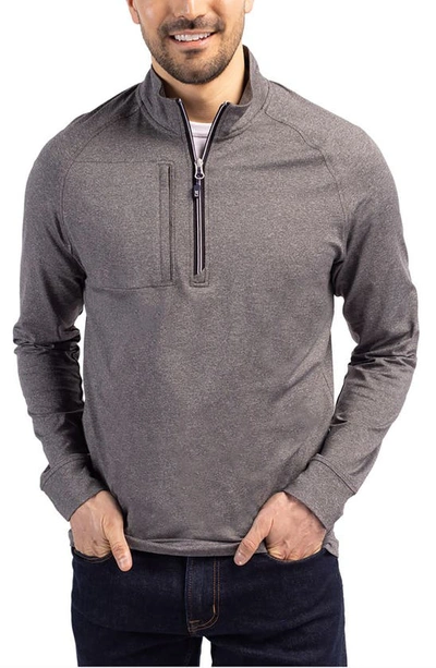 CUTTER & BUCK CUTTER & BUCK ADAPT HEATHER QUARTER ZIP PULLOVER