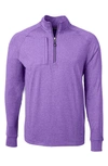 Cutter & Buck Quarter Zip Pullover In College Purple Heather