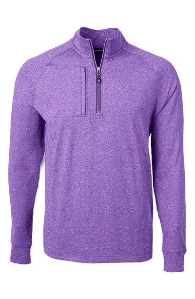 Cutter & Buck Quarter Zip Pullover In College Purple Heather