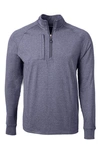 Cutter & Buck Quarter Zip Pullover In Navy Blue Heather