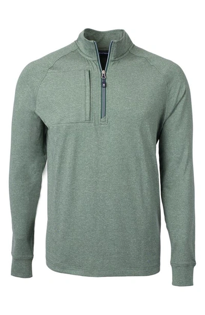 CUTTER & BUCK CUTTER & BUCK ADAPT HEATHER QUARTER ZIP PULLOVER