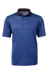 CUTTER & BUCK CUTTER & BUCK MICROSTRIPE PERFORMANCE RECYCLED POLYESTER BLEND GOLF POLO